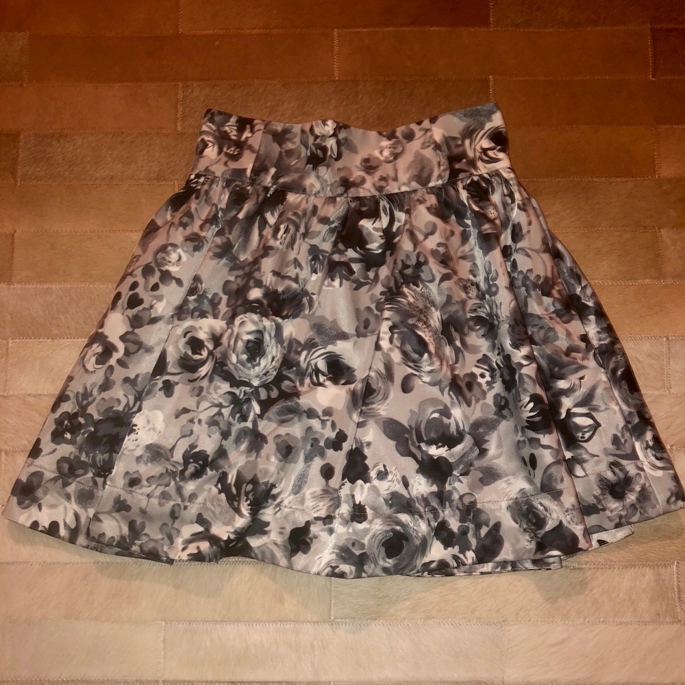 Faux Silk Floral High Waisted Mini Skirt By H&M